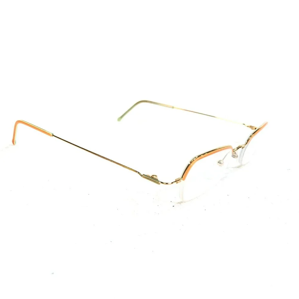 Vintage Flair MOD.450 COL.248 Eyeglasses Frames Orange Gold Oval Half Rim 130
